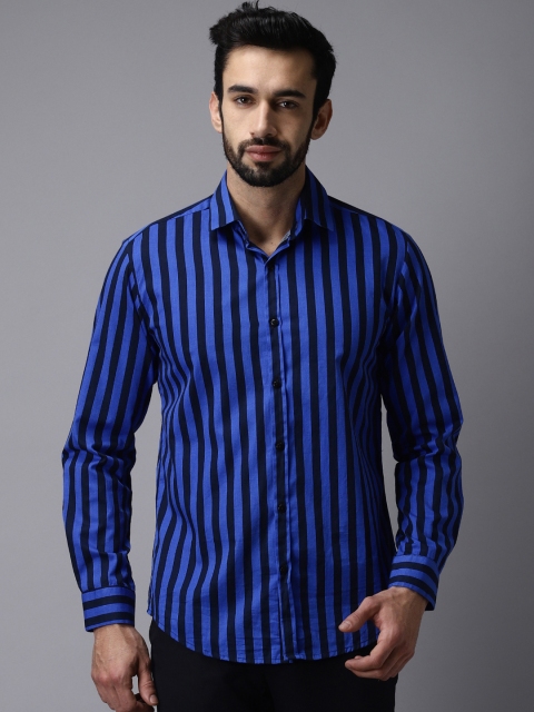 

Bene Kleed Men Blue Smart Slim Fit Striped Casual Shirt