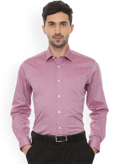 Louis Philippe Men Purple Slim Fit Solid Formal Shirt