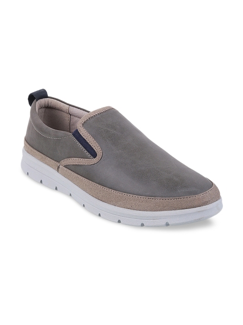 

Mochi Men Grey Solid Slip-On Sneakers