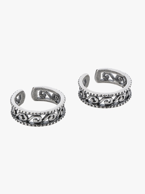 

Peora Women Set of 2 Sterling Silver Embellished Toe Rings