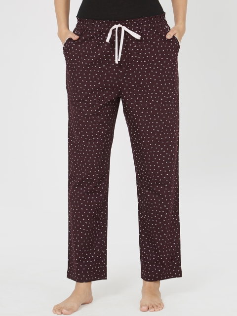 

Mystere Paris Women Maroon Printed Pyjama G363D