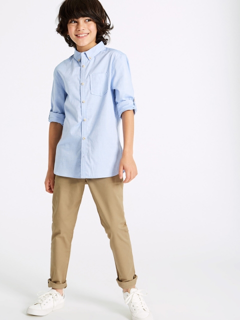 

Marks & Spencer Boys Beige Slim Fit Solid Regular Trousers