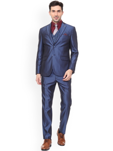 

Van Heusen Men Blue Solid Slim-Fit Single-Breasted Suit