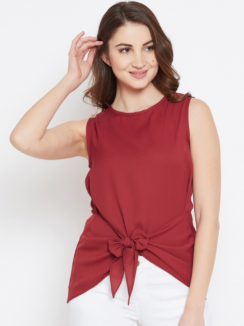 

Imfashini Women Maroon Solid Top