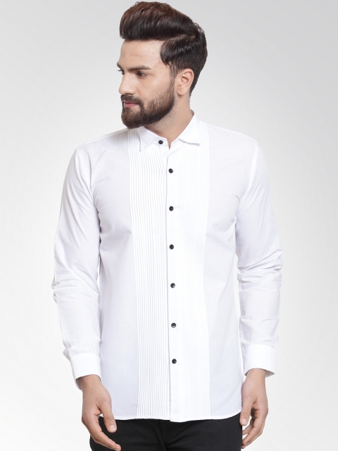 

JAINISH Men White Classic Slim Fit Solid Casual Shirt