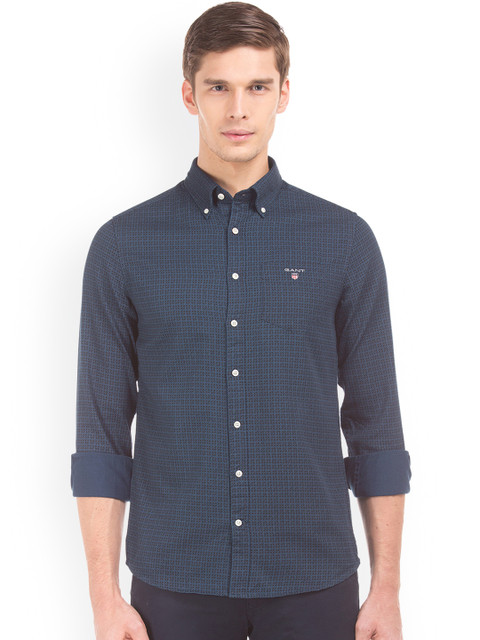 

GANT Men Blue Regular Fit Printed Casual Shirt