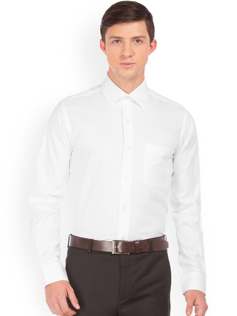 

Arrow Men White Regular Fit Self Design Formal Shirt