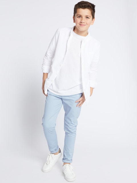 

Marks & Spencer Boys Blue Slim Fit Solid Regular Trousers