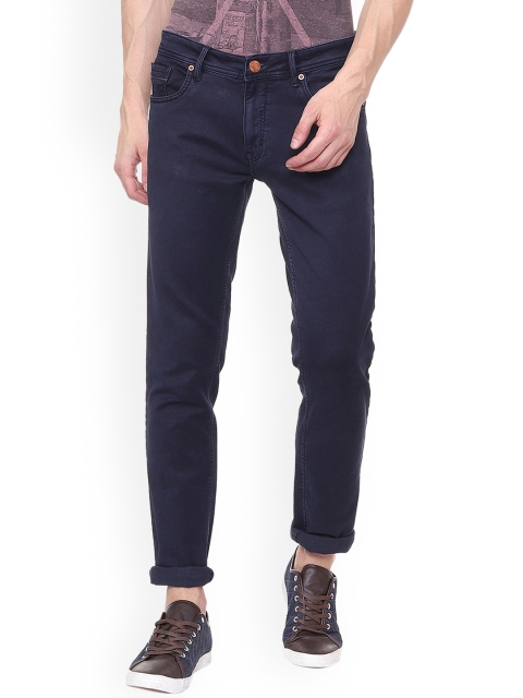 

People Men Navy Blue Slim Fit Mid-Rise Clean Look Stretchable Jeans