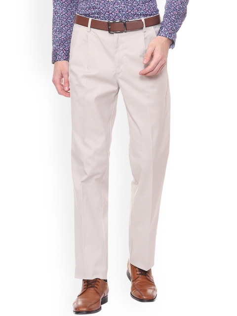 

Allen Solly Men White Regular Fit Solid Formal Trousers