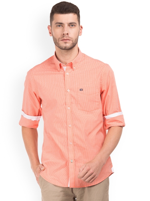

Arrow Sport Men Orange Slim Fit Checked Casual Shirt