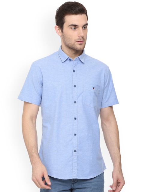

Louis Philippe Men Blue Slim Fit Solid Casual Shirt