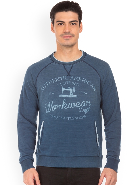 

IZOD Men Blue Printed Sweatshirt