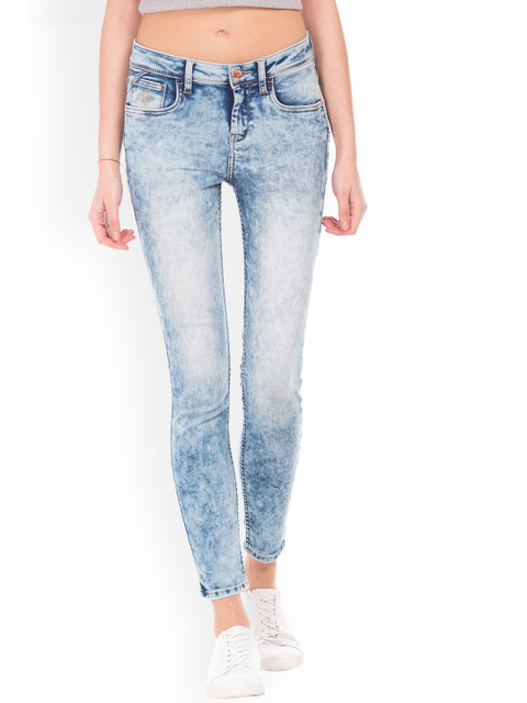

Flying Machine Women Blue Super Skinny Fit Mid-Rise Clean Look Stretchable Jeans