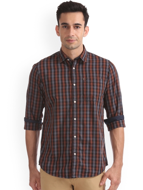 

Arrow Blue Jean Co. Men Blue Slim Fit Checked Casual Shirt