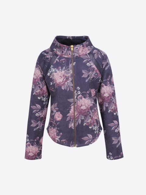 

CUTECUMBER Girls Purple Printed Tailored Jacket