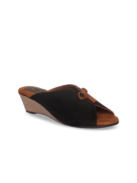 

Flat n Heels Women Black Solid Suede Mules
