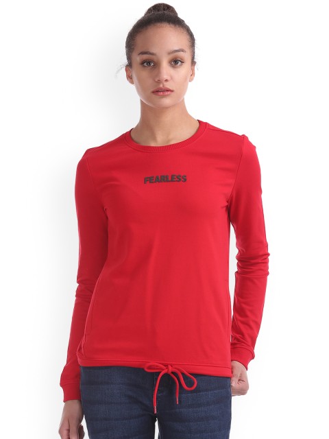 

Flying Machine Women Red Printed Sweatshirt