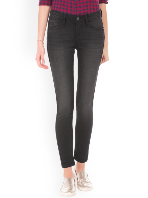 

Flying Machine Women Black Super Skinny Fit Mid-Rise Clean Look Stretchable Jeans