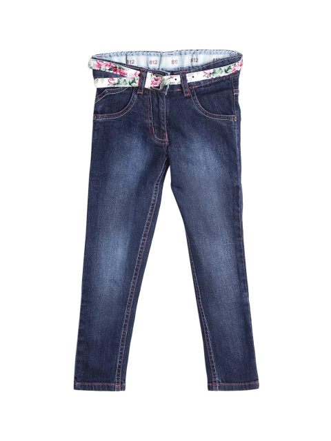 

612 league Girls Blue Regular Fit High-Rise Clean Look Jeans