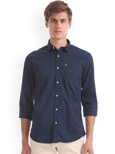 

Arrow Blue Jean Co. Men Navy Blue Slim Fit Solid Casual Shirt