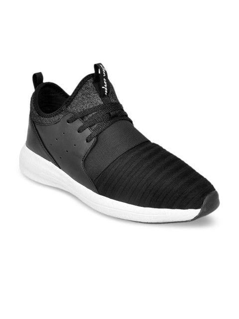 

Allen Cooper Men Black Textured Moisture Wicking Sneakers