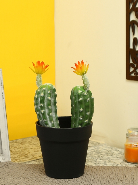 

Aapno Rajasthan Green Plastic Artificial Plant with Pot