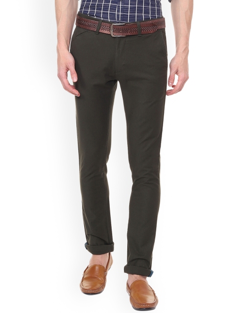

V Dot Men Black Slim Fit Self Design Regular Trousers