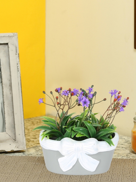 

Aapno Rajasthan Green & Purple Cement Artificial Plant with Pot
