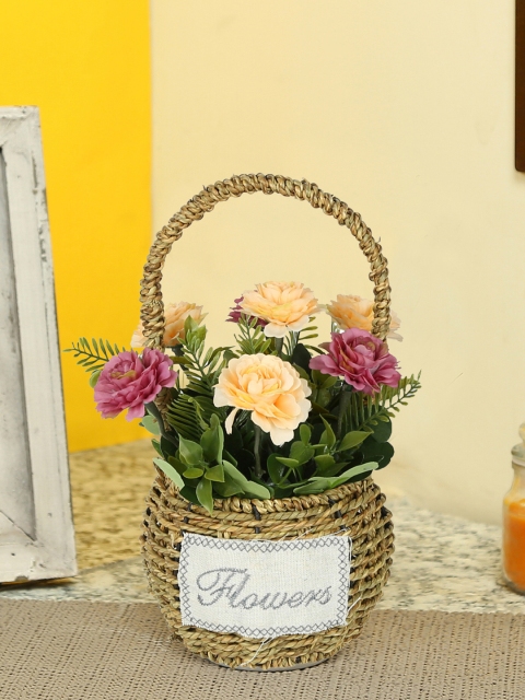 

Aapno Rajasthan Pink & Beige Cane Artificial Plant with Pot