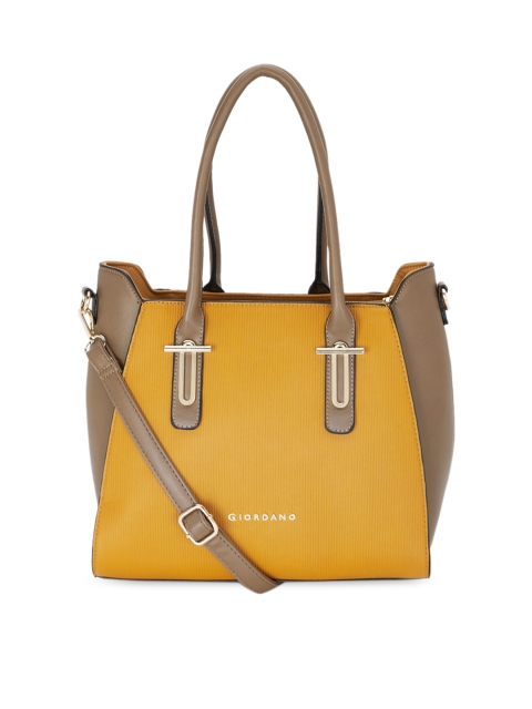 

GIORDANO Yellow Colourblocked Handheld Bag