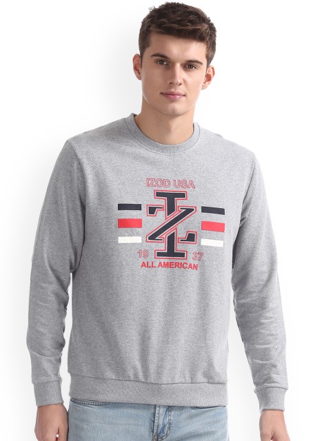 

IZOD Men Grey Printed Sweatshirt