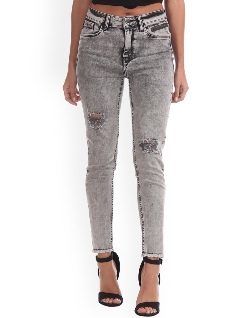 

Ed Hardy Women Grey Super Skinny Fit High-Rise Mildly Distressed Stretchable Jeans