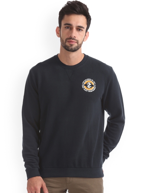 

IZOD Men Navy Blue Solid Sweatshirt