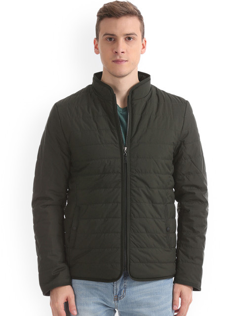 

U.S. Polo Assn. Men Green Solid Padded Jacket