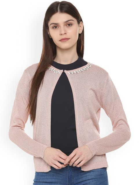

Van Heusen Woman Peach-Coloured Solid Sweater