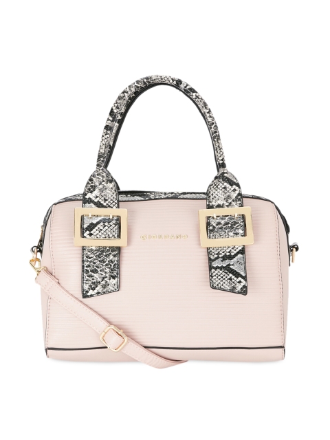 

GIORDANO Peach-Coloured Printed Handheld Bag