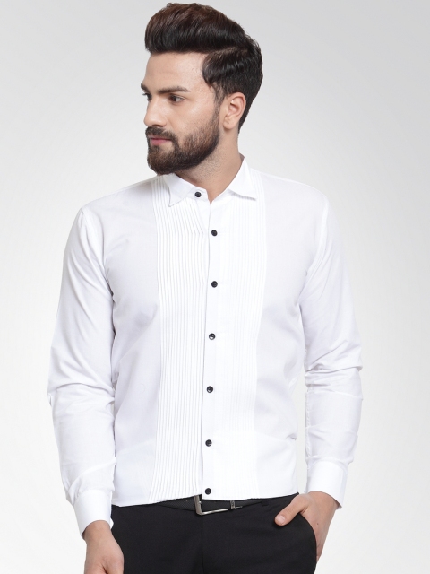 

JAINISH Men White Classic Slim Fit Solid Formal Shirt