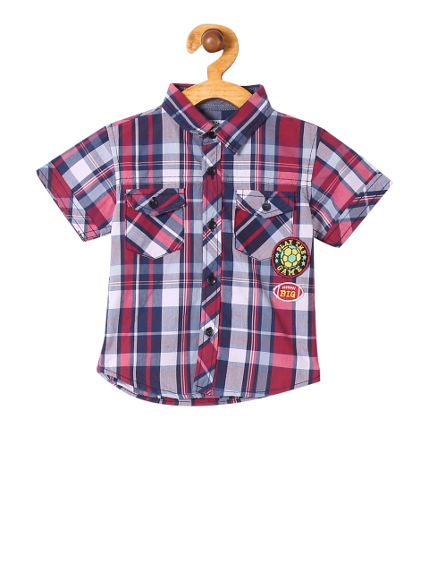 

Donuts Boys Red & Blue Regular Fit Checked Casual Shirt