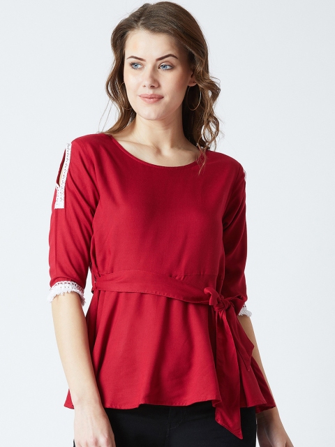 

The Dry State Women Red Solid A-Line Top