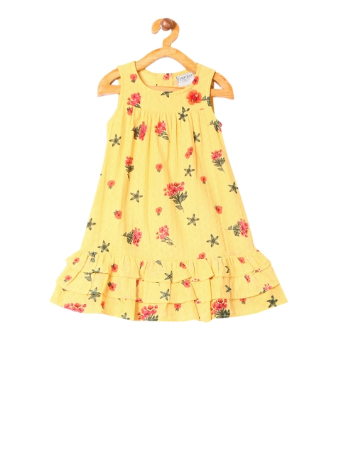 

Cherokee Girls Yellow Printed A-Line Dress
