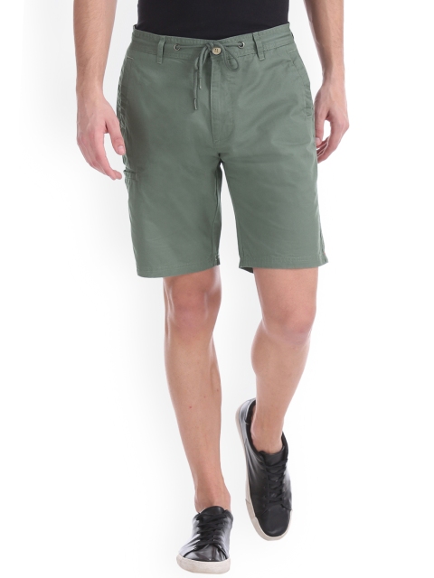 

Cherokee Men Green Solid Slim Fit Regular Shorts