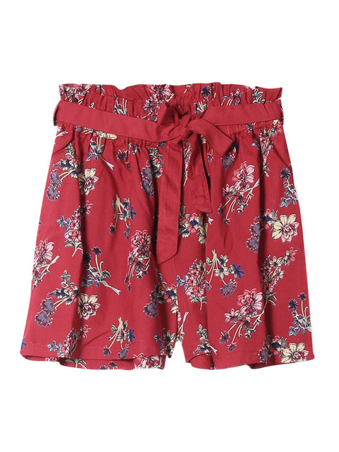 

Cherokee Girls Red Printed Regular Fit Regular Shorts