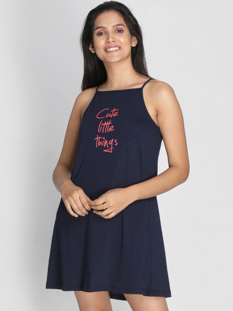 

Clt.s Navy Blue Solid Nightdress C712