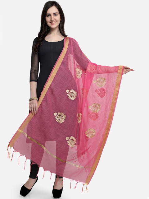

mf Pink Embroidered Dupatta