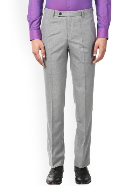 

Park Avenue Men Grey Regular Fit Solid Formal Trousers