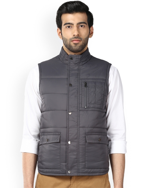 

Park Avenue Men Grey Solid Puffer Jacket