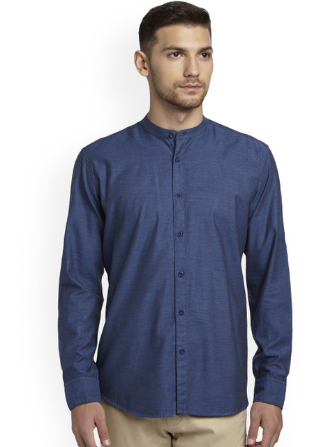 

Parx Men Blue Slim Fit Solid Casual Shirt