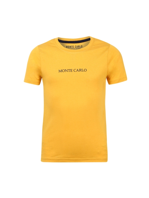 

Monte Carlo Boys Yellow Solid Round Neck T-shirt