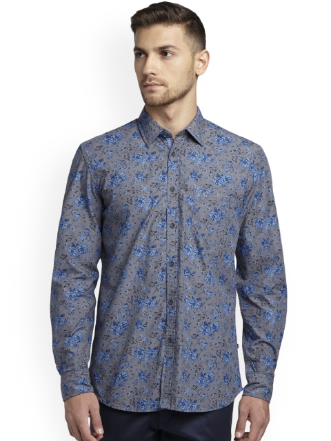 

Parx Men Blue & Grey Slim Fit Printed Casual Shirt